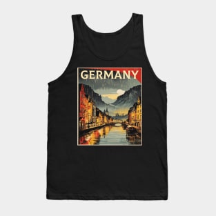 The Rhine Germany Rainy Night Tourism Vintage Retro Tank Top